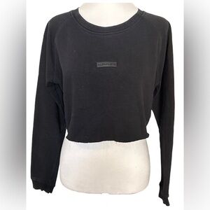 Alphalete Black Fleece Cropped Pullover Small